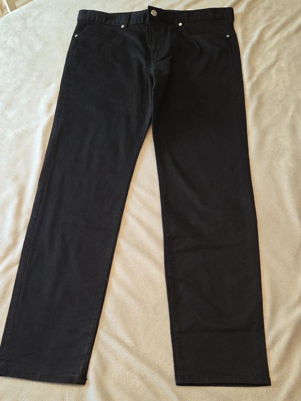 H&M Slim Fit Black Chino Trousers, Size 34 x 30